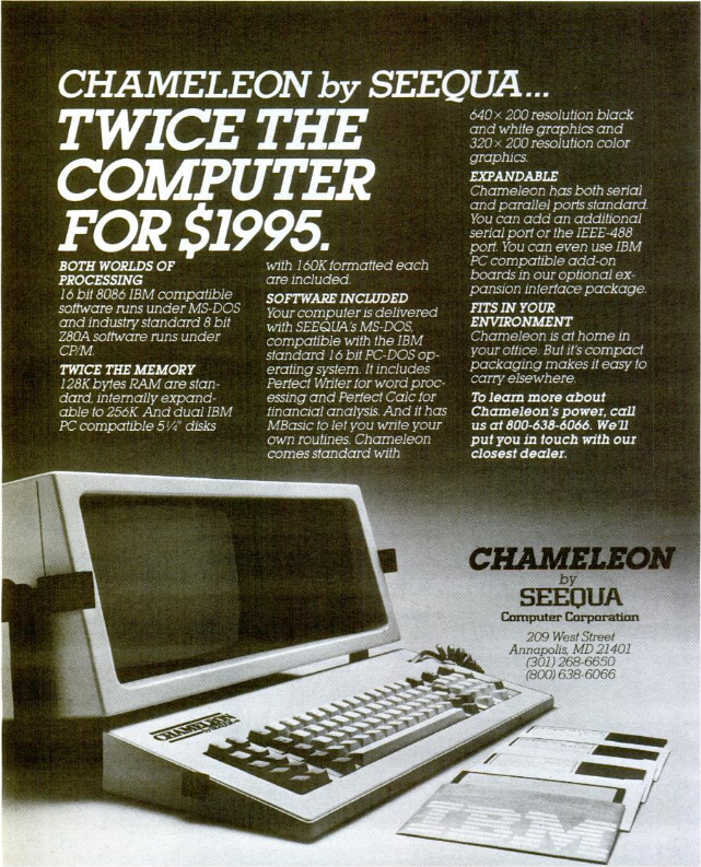 Early Seequa Chameleon Ad
