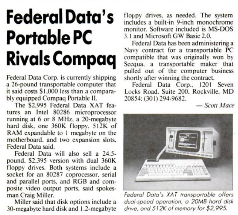 Federal Data Corporation's XAT